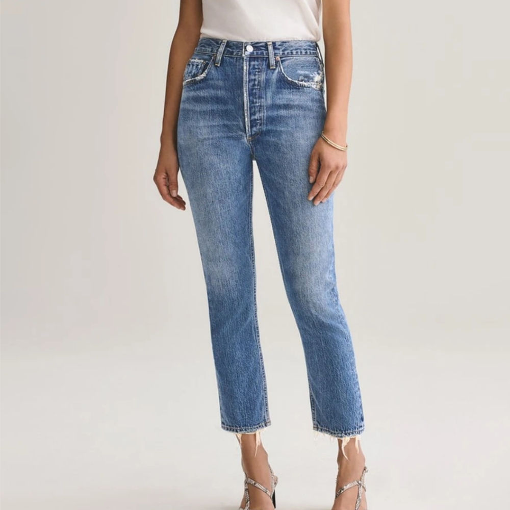 Agolde high rise crop in frequency, 28